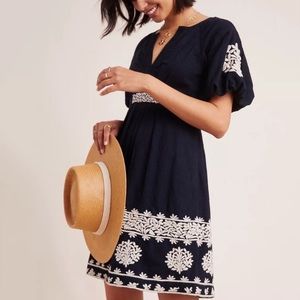 Anthropologie Orla Embroidered Mini Dress
